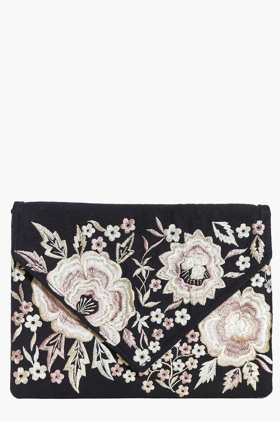 Darcy Boutique Floral Embroidered Clutch Bag